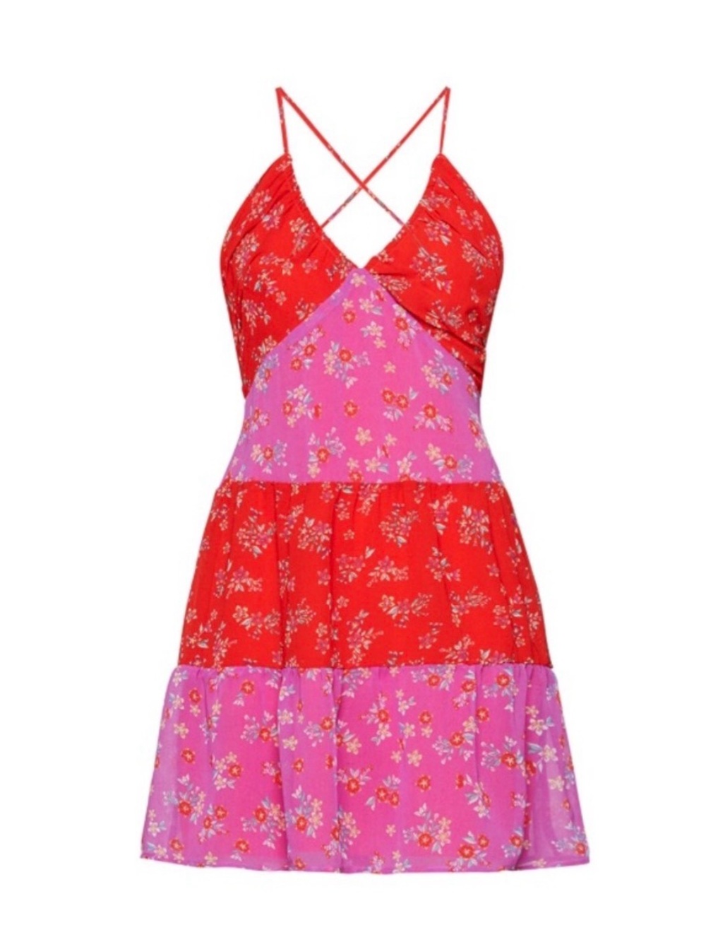 BCBGeneration Vibrant Red Spaghetti Strap Dress